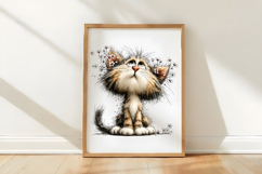 Whimsical Spring Floral Cat Clipart Product Image 3