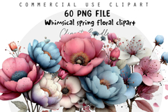 Whimsical spring floral clipart Product Image 1