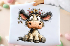 Whimsical Spring Floral Cow Clipart Product Image 2
