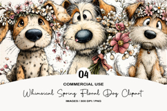 Whimsical Spring Floral Dog Clipart Product Image 1