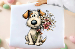 Whimsical Spring Floral Dog Clipart Product Image 2