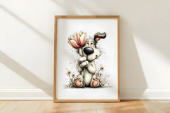 Whimsical Spring Floral Dog Clipart Product Image 3