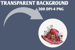 Whimsical Spring floral Hat Clipart Product Image 2