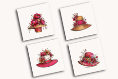Whimsical Spring floral Hat Clipart Product Image 4