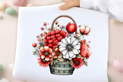 Whimsical Spring Flower Basket Clipart Product Image 2