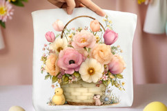 Whimsical Spring Flower Basket Clipart Product Image 2