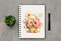 Whimsical Spring Flower Basket Clipart Product Image 2
