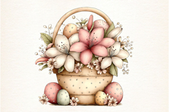 Whimsical Spring Flower Basket Clipart Product Image 2