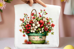 Whimsical Spring Flower Basket Clipart Product Image 2