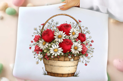 Whimsical Spring Flower Basket Clipart Product Image 3