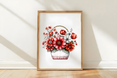 Whimsical Spring Flower Basket Clipart Product Image 3