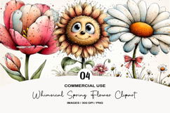 Whimsical Spring Flower Clipart Product Image 1