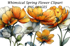 Whimsical Spring Flower Clipart Product Image 1