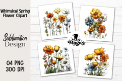 Whimsical Spring Flower Clipart Product Image 1