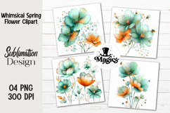 Whimsical Spring Flower Clipart Product Image 1