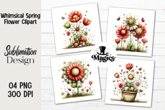 Whimsical Spring Flower Clipart Product Image 1