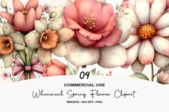 Whimsical Spring Flower Clipart Product Image 1