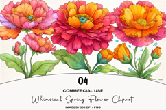 Whimsical Spring Flower Clipart Product Image 1