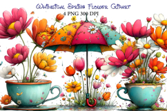 Whimsical Spring Flower Clipart Product Image 1