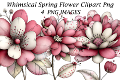 Whimsical Spring Flower Clipart Png Product Image 1