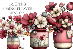 Whimsical Spring Flower Jar Clipart Product Image 1