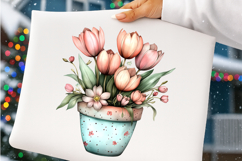 Whimsical Spring Flower pot Clipart - Spring Flower pot Png Product Image 2
