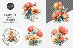 Whimsical Spring Flowers Clipart Product Image 1