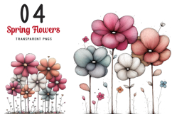 Whimsical Spring Flowers Clipart Product Image 1