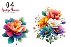 Whimsical Spring Flowers Clipart Product Image 1