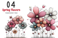 Whimsical Spring Flowers Clipart Product Image 1