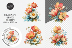 Whimsical Spring Flowers Clipart Product Image 1