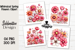 Whimsical Spring Flowers Clipart Product Image 1