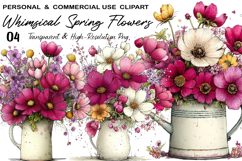 Whimsical Spring Flowers Clipart Product Image 1