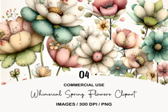 Whimsical Spring Flowers Clipart Product Image 1