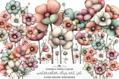 Whimsical spring flowers clipart - spring flowers Png Product Image 1