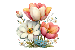 Whimsical Spring Flowers Clipart Product Image 2
