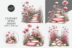 Whimsical Spring Flowers Pathway Clipart Product Image 1