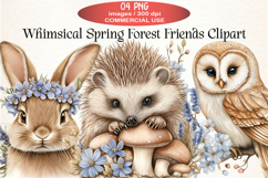 Whimsical Spring Forest Friends Clipart Product Image 1