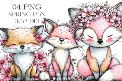 Whimsical Spring Fox Clipart Product Image 1