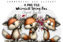 Whimsical Spring Fox Clipart Product Image 1