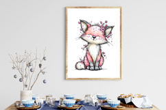 Whimsical Spring Fox Clipart Product Image 3