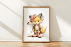 Whimsical Spring Fox Clipart Product Image 3