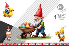Garden Gnomes Easter Clipart Product Image 1