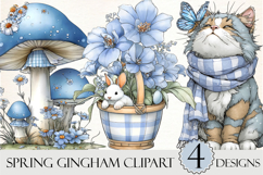 Whimsical Spring Gingham Clipart Product Image 1
