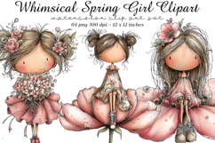 Whimsical Spring Girls Clipart Product Image 1