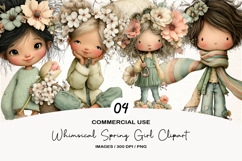 Whimsical Spring Girl Clipart Product Image 1