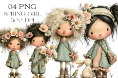 Whimsical Spring Girl Clipart Product Image 1