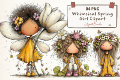 Whimsical Spring Girl Clipart Product Image 1