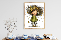 Whimsical Spring Girl Clipart Product Image 2