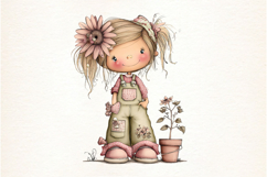Whimsical Spring Girl Clipart Product Image 2